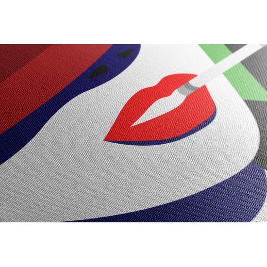 Obraz dáma s cigaretou v pop art provedení