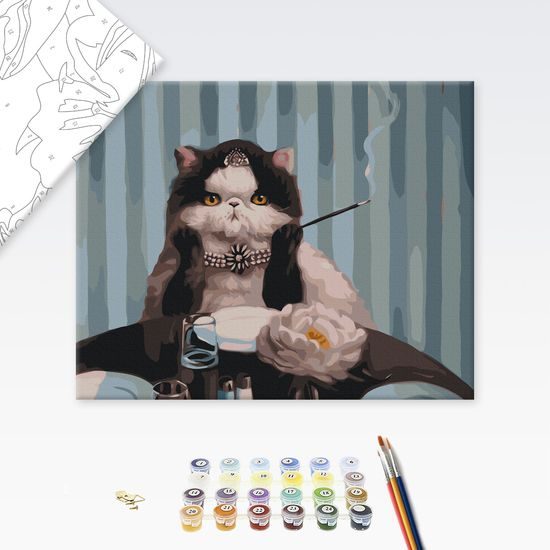 Malování podle čísel kočka se šperky