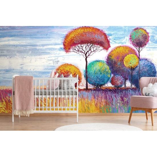 Samolepící tapeta neobyčejné pestrobarevné stromy
