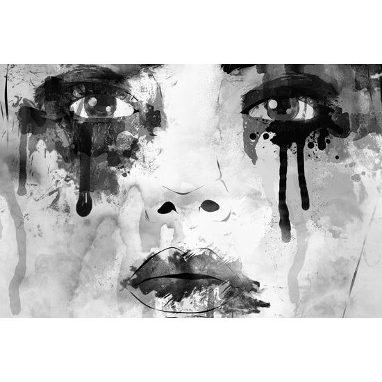 Obraz zranitelnost ženy v černobílém provedení