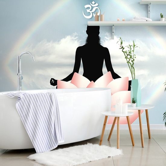 Neobyčejná samolepící tapeta meditace u lotosového květu