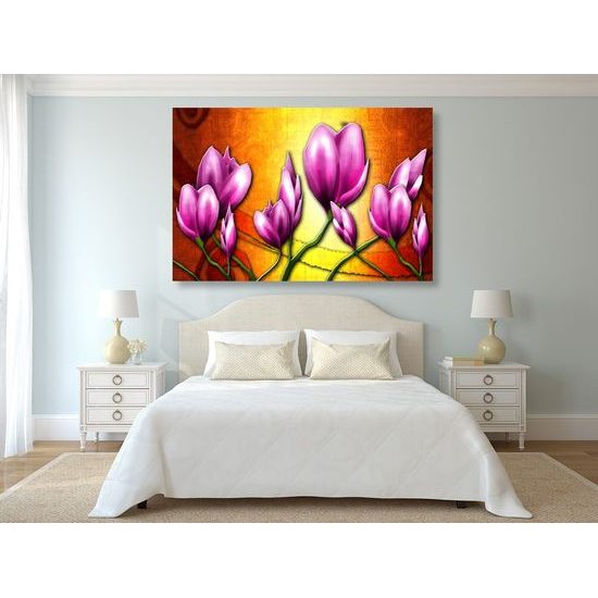 Obraz růžové vintage květiny