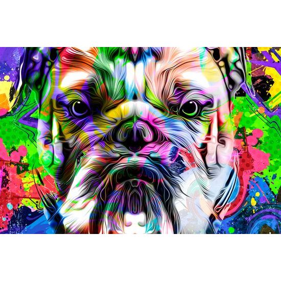 Obraz buldok v pop art provedení