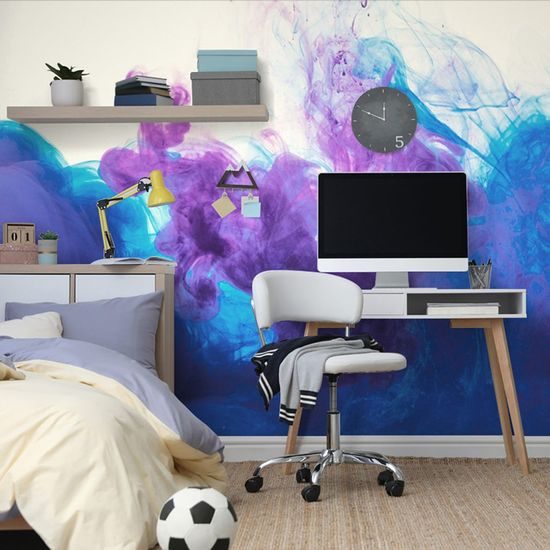 Samolepící tapeta modro-fialová směs inkoustu