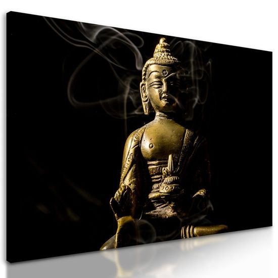 Obrazu Buddha zahalený kouřem