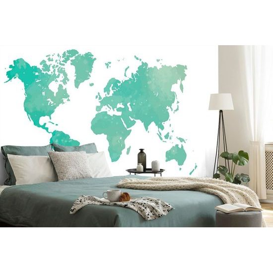 Tapeta mapa v pastelově zelené barvě