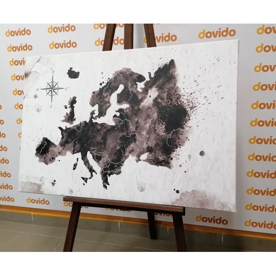 Obraz stará mapa Evropy v černobílém provedení
