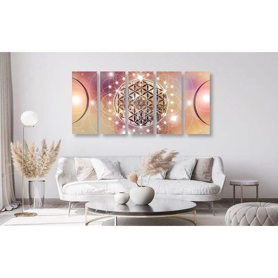 5-dílný obraz Mandala v kouzelném provedení