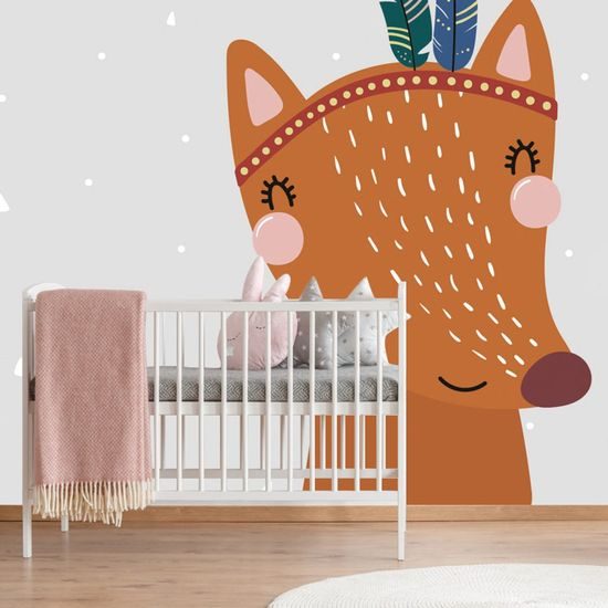 Samolepící tapeta kamarádská liška s peříčky