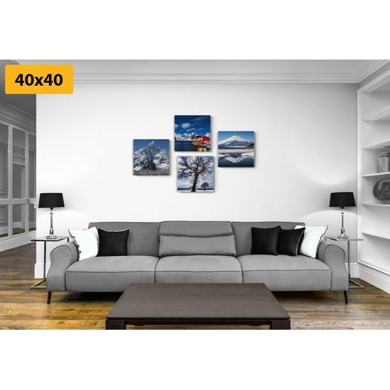 Set obrazů zimní krajina