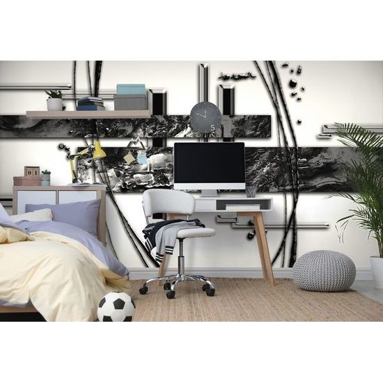 Tapeta černobílá elegance abstrakce