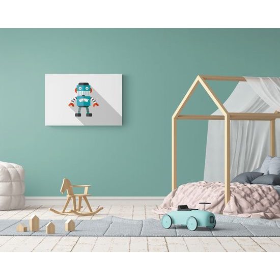 Tapeta zábavný modrý robot