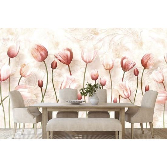 Samolepící tapeta jemnost starorůžových tulipánů