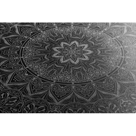 Obraz starodávná Mandala v černobílém provedení