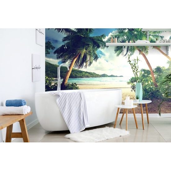 Samolepící fototapeta zákoutí pláže na ostrově Seychely