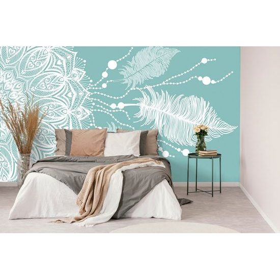 Samolepící tapeta nekonečná Mandala v tyrkisovém provedení