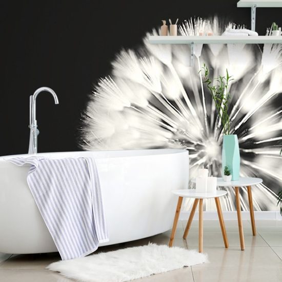 Tapeta černobílý klobouček pampelišky