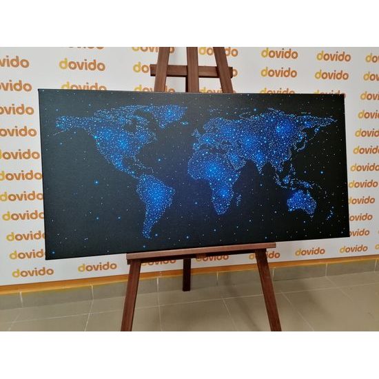 Obraz mapa světa na noční obloze