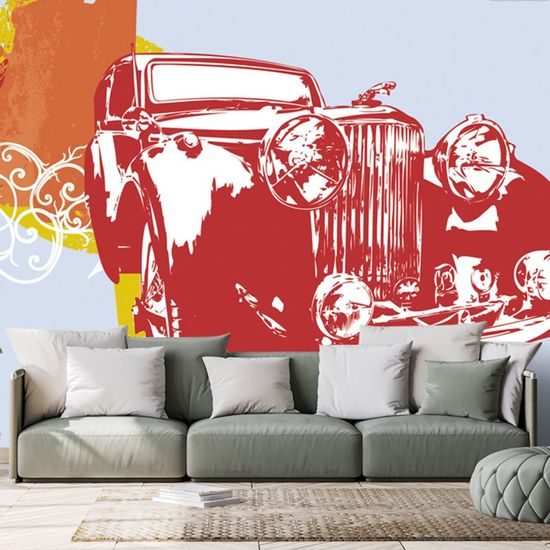 Samolepící tapeta veterán na abstraktním pozadí