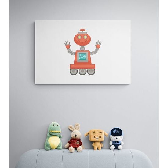 Obraz kamarád robot v červené barvě