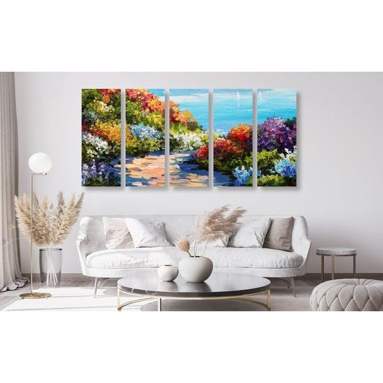 5-dílný obraz nádherné modré moře