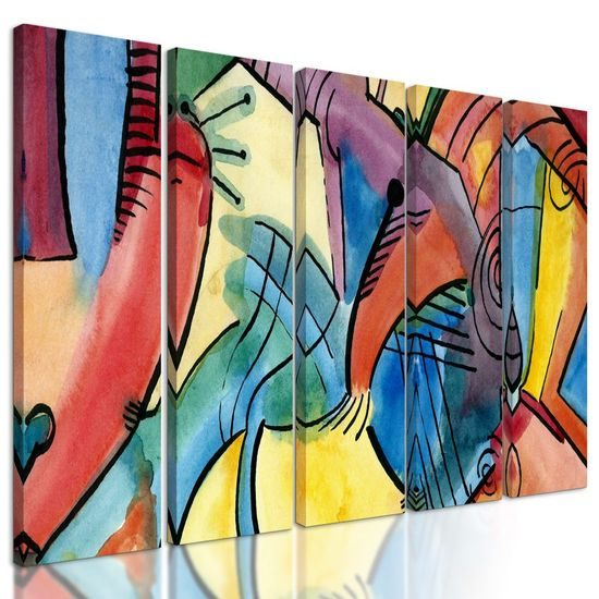 5-dílný obraz jedinečnost abstraktního umění