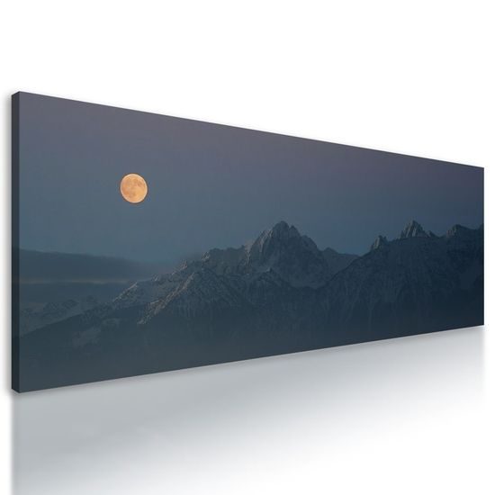 Obraz úplněk nad zasněženými horami