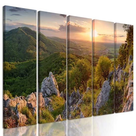 5-dílný obraz pohled na Slovenskou přírodu