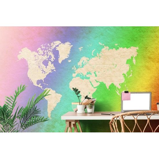 Samolepící tapeta minimalistická mapa světa