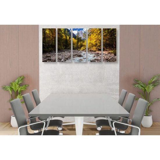 5-dílný obraz horský potůček