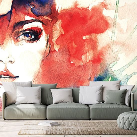 Samolepící tapeta portrét dámy plný barev