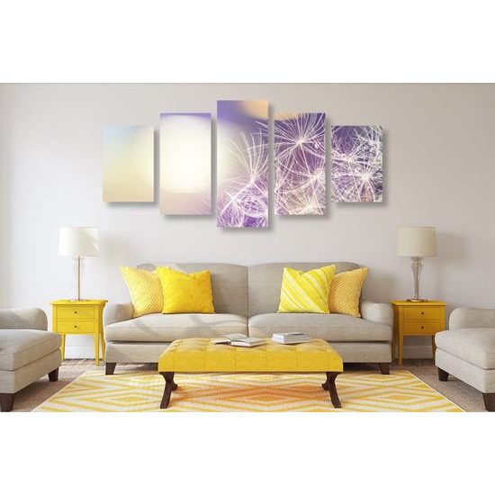 5-dílný obraz krása rozkvetlé pampelišky