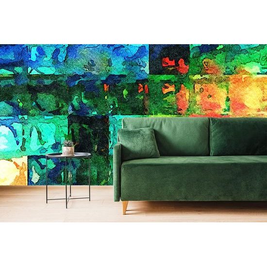 Samolepící tapeta barevná abstrakce čtverců