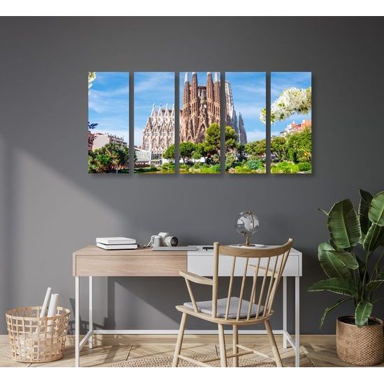 5-dílný obraz nádherná Barcelonská katedrála