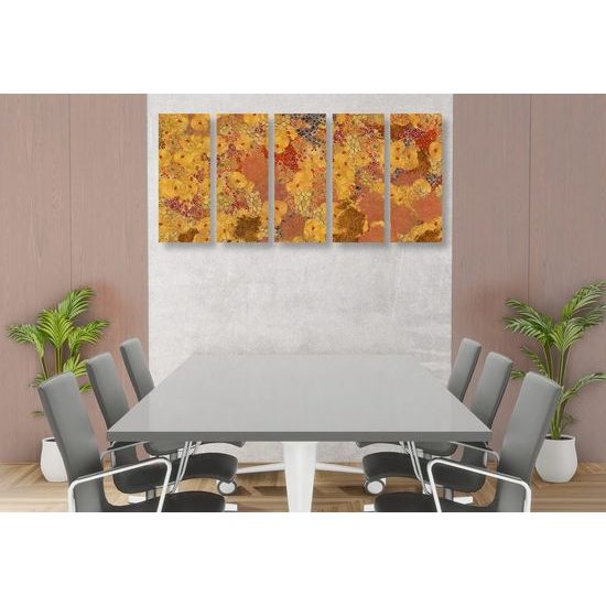5-dílný obraz abstrakce v duchu G. Klimta