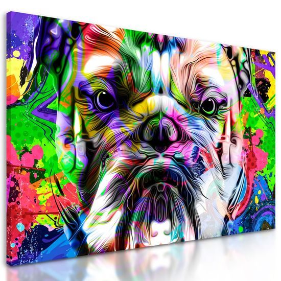 Obraz buldok v pop art provedení