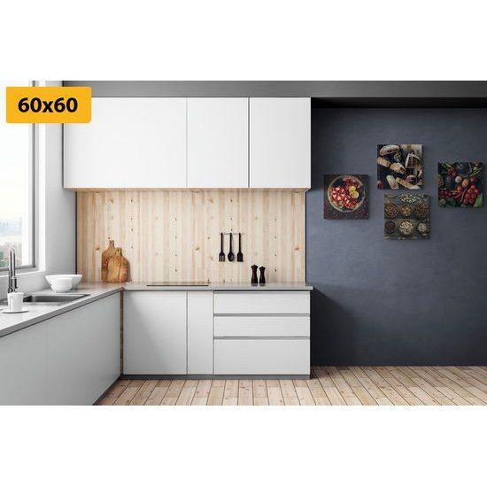 Set obrazů kvalitní suroviny na černém pozadí