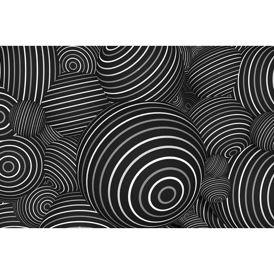 Samolepící tapeta černobílé 3D kuličky s pásky