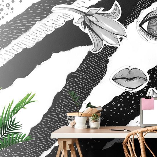 Tapeta černobílá elegance dámy