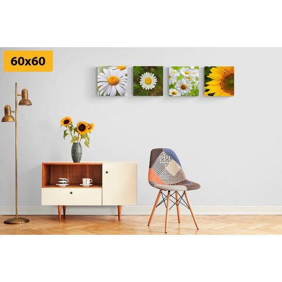 Set obrazů jarní květiny