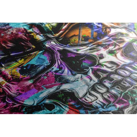 Obraz lebka v pop art provedení