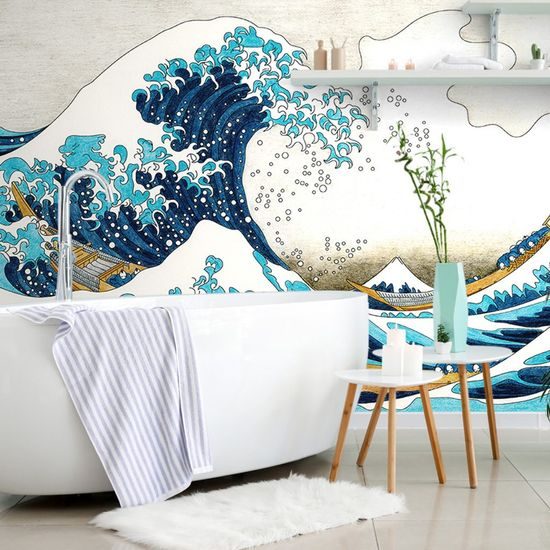 Tapeta imitace Velké vlny z Kanagawa - K. Hokusai