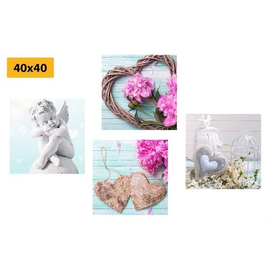 Set obrazů roztomilé vintage prvky