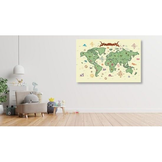 Obraz na korku pohádková mapa světa