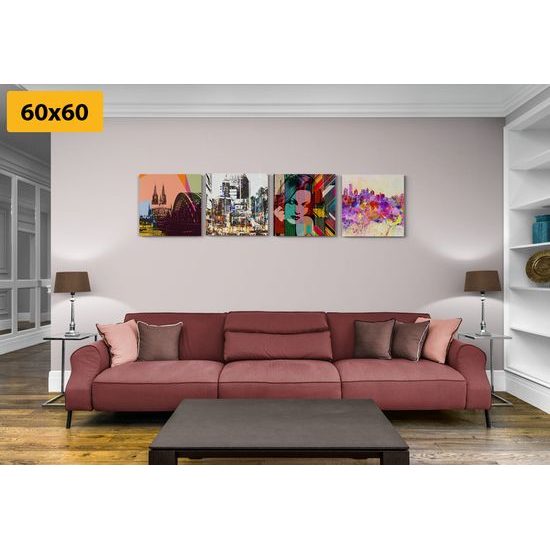 Set obrazů pestrobarevné podoby metropole