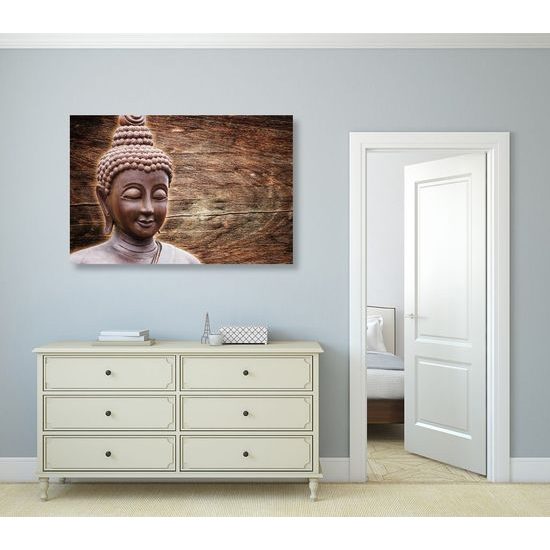 Obraz Buddha u dřevěného pozadí