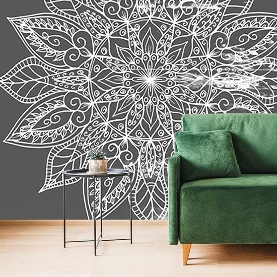 Originální tapeta černobílá struktura Mandaly