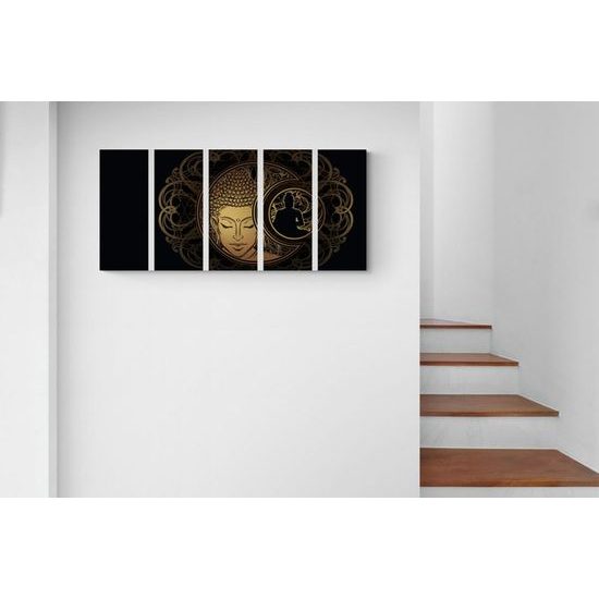 5-dílný obraz vyrovnaný Buddha