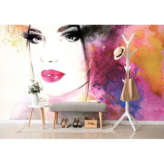 Samolepící tapeta neobyčejná ženská tvář plná barev