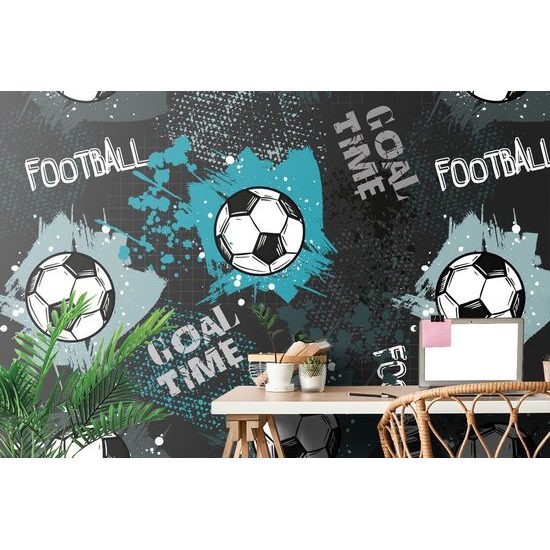 Tapeta fotbalový míč na tyrkysovém pozadí